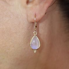 Moonstone Earrings, Solid 14k Gold Dangle Teardrop Earrings for Women - Etsy Filigree Hoop Earrings, Simple Hoop Earrings, Teardrop Dangle Earrings, Solid Gold Earrings, Opal White, Moonstone Earrings, Birthstone Earring, Gold Earrings Dangle, Hoop Earrings Small