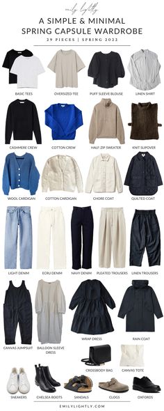 Fashionable Clothes For Women, Spring Outfits Minimal, Simple Minimal Outfits, Capsule Wardrobe Light Spring, Minimal Casual Style, Spring Light Outfits, Minimalism Style Outfits, Date Outfits Spring, Spring Style Outfits