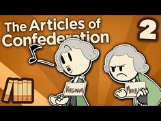 two cartoon characters holding signs with the words articles of conferection 2 on them