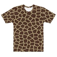 Unisex Crew Neck Printed T-shirt, Unisex Printed Crew Neck T-shirt, Brown Short Sleeve T-shirt With Sublimation Print, Printed Crew Neck T-shirt, Rohan Joshi, Animal Print Clothing, Giraffe Shirt, Uncle Grandpa, Safari Shirt