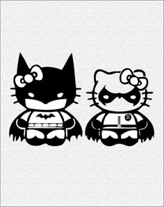 an image of hello kitty and batman car decals