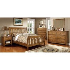 Conrad CM7970M Rustic Oak Cottage Mirror By Furniture Of America - sofafair.com Rustic Country Bedroom Furniture, Country Oak Bedroom Furniture, Transitional Bed, Sleigh Bedroom Set, Cal King Bedding, Oak Bedroom, Kids Bedroom Sets, Style Bedroom, Panel Headboard