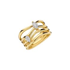 Introducing the breathtaking Nova Ring. Crafted from 18k gold, the Nova Ring boasts a gently curving shape that mimics the graceful curves of a rolling wave, set with a pear and marquise diamond. Whether you're looking to add a touch of sophistication to your everyday wardrobe or searching for the perfect piece to complete your evening ensemble, the Nova is sure to turn heads. Non Engagement Diamond Rings, Gold Jewelry With A Modern Curved Design, Modern Rose Gold Midi Ring With Open Band, Luxury Curved Rings As Gift, Modern Gold Rings With Curved Design, Modern 14k Gold Curved Jewelry, Nova Ring, Ring Luxury, Jewellery Rings