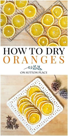 how to dry oranges on a cutting board