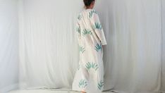 Spring Cotton Tunic Maxi Dress, Relaxed Fit Cotton Summer Maxi Dress, Summer Long-sleeve Cotton Dress, Summer Long Sleeve Cotton Dresses, Cotton Maxi Dress With Relaxed Fit, Cotton Block Print Beach Dress, Cotton Tunic Maxi Dress For Beach, Green Cotton Maxi Dress, Casual Block Print Dress For Daywear