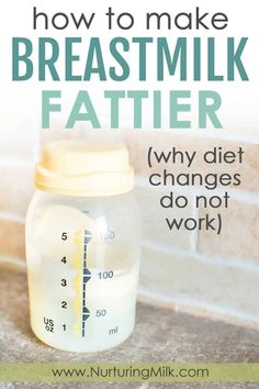 a baby bottle with the words how to make breastmilk father why diet changes do not work