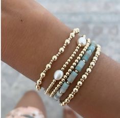 Pretty Stacks, Jewelry Combo, Beachy Summer, Ocean Eyes, Summer Bracelet, Beaded Jewelry Necklaces, Cartier Bracelet, Summer Bracelets, Jewelry Lookbook