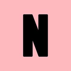 the letter n is black against a pink background