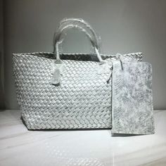 Mongw Designer Bag Knited Women Handbags and Purses Oversized 52cm Shopper Bag Leather Woven Tote Female Casual Tote 2022 New Rectangular Intrecciato Shoulder Bag For Shopping, Rectangular Intrecciato Weave Shoulder Bag For Shopping, Silver Large Capacity Bag For Shopping, Silver Shopping Bag With Large Capacity, Silver Shoulder Bag For Summer Shopping, Silver Shoulder Bag For Summer, Silver Tote Satchel For Shopping, Woven Satchel For Shopping, Silver Rectangular Shoulder Bag For Errands