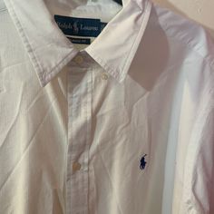 Xxl Ralph Lauren Mens Shirt White Casual Shirt With Casual Collar, White Casual Dress Shirt With Spread Collar, Casual White Collared Dress Shirt, Casual White Dress Shirt With Casual Collar, Classic White Short Sleeve Dress Shirt, White Short Sleeve Classic Dress Shirt, Casual White Long Sleeve Dress Shirt, Casual White Cotton Dress Shirt, Casual White Dress Shirt For Spring