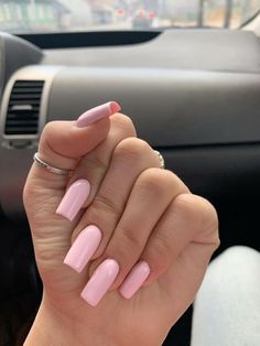 Tapered Square Shaped Nails, Elegant Nails Classy Coffin Pink, Short Medium Pink Nails, Ongles Gel Rose Pastel, Pastel Pink Nails Acrylic, Nails Inspiration Rosa, Baby Pink Nails Coffin, One Color Summer Nails, Pink Pastel Nails