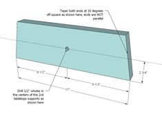 an image of a blue box with measurements for the bottom and top section, including two sides