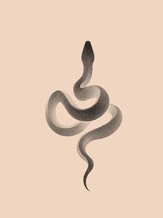 a black and white drawing of a snake on a light pink background with the word snakes written in cursive writing