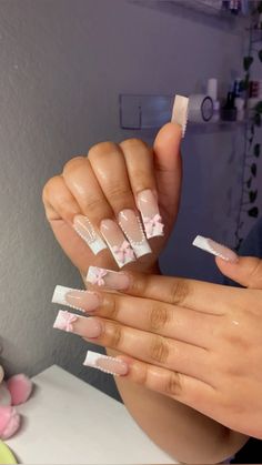 French Tip With Ring Finger Design, White French Tip With Bow, White French Tip With Gems, Acrylic Nails With Bows, French Tip Nails With Bow, French Tip With Bow, Birthday 16, French Tip Acrylics, Hoco Nails