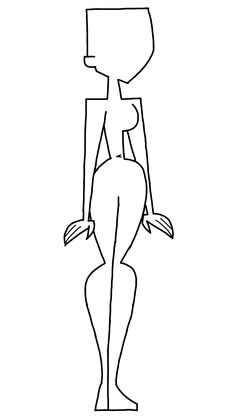 an outline drawing of a female figure in black and white