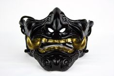 Ghost of Tsushima Black Fanged Mask Jin Sakai Mask Mempo - Etsy Japanese Oni Mask, Oni Samurai, Ronin Samurai, Oni Demon, Japanese Oni, Japanese Mask, Oni Mask, Gold Teeth, Japanese Folklore