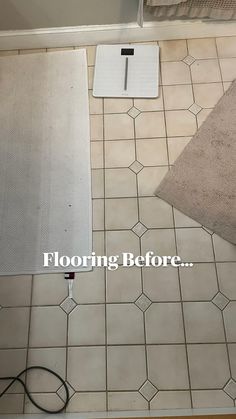 a bathroom floor that has been cleaned and is in the process of being remodeled with tile