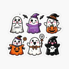 halloween stickers with ghost and ghost characters