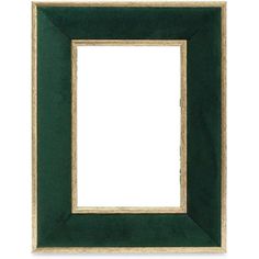 a green and gold frame on a white background