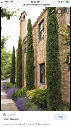 an old brick building with many plants growing on it