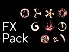 the text fix pack is lit up with fire and sparkles in the dark background