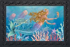 a painting of a mermaid and sea animals