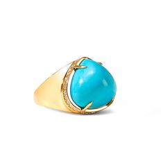 Mogul Turquoise Ring Rolex Watches Women, Pink Spinel, Turquoise Heart, Jewelry Appraisal, Golden Ring, Cabochon Ring, Men Ring, Yellow Gold Setting, Sleeping Beauty Turquoise