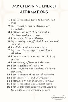 the poem for dark feminine energy affirmations