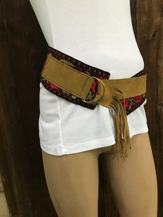 "unique Boho Vintage embroidered artisan belt Kim Craftsman Adjustable 4\" wide belt goes to 33\" waist Suede with Fringe as shown In nice shape for it's age 1970's Free Shipping All SALES FINAL PLEASE" Boho Belt, Boho Belts, Suede Fringe, Suspender Belt, Wide Belt, Boho Vintage, Vintage Boho, Belts, Roses