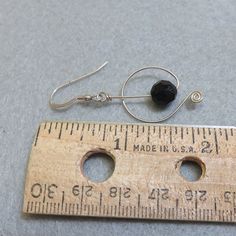 Sterling Wire Black Crystal Pierced Earrings Crystal Bead Earrings, Unusual Earrings, Secret Santa Gift, Christmas Stocking Stuffers, Secret Santa Gifts, Pierced Earrings, Black Crystals, Bead Earrings, Stocking Stuffer