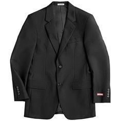 Highlight the sophistication of your upscale establishment with this Henry Segal men's customizable black suit jacket. Featuring a classic notch lapel, this jacket delivers a clean, formal look that is sure to elevate the overall presentation at your upscale restaurant, resort, or hotel. Made with an 11 / 11.5 oz. blend of 55% polyester and 45% wool, it is lightweight while still maintaining an elegant appearance, making it an ideal choice for attendants, hosts, and front-of-house staff members. Professional Single-breasted Tuxedo, Professional Solid Color Single Button Suit, Solid Notch Lapel Suits For Business Meetings, Professional Solid Suits For Business Meetings, Professional Black Sport Coat For Work, Professional Black Blazer With Welt Pockets, Professional Black Blazer With Flat Front, Solid Color Tuxedo With Notch Lapel For Business, Professional Blazer With Notch Lapel