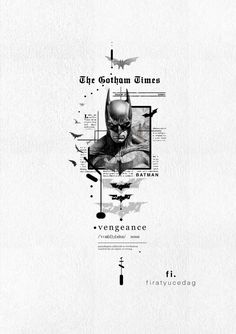 the batman movie poster is shown in black and white, as well as an image of bat