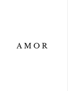 the word amor written in black on a white background