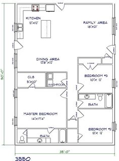 the floor plan for a two bedroom apartment with an attached kitchen and living room area