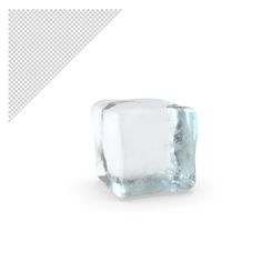 an ice cube is shown on a white background