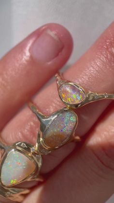 Opal Aesthetic, Custom Ring Designs, Everyday Rings, Jewelry Lookbook, Exclusive Jewelry, Custom Earrings, Opal Ring, Jewelry Inspo, Boulder Opal