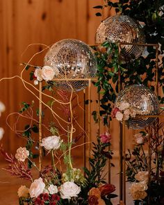 Wedding Disco Decorations Moody Wedding Reception, Disco Ball Wedding Decor, Wedding Decorations Indoor, Blush Wedding Reception, Moody Wedding, Ball Decorations, Venue Decor