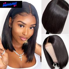 Amazon Wig, Closure Bob, Lace Frontal Bob, Wigs Glueless, Closure Wigs, Natural Human Hair, Straight Bob