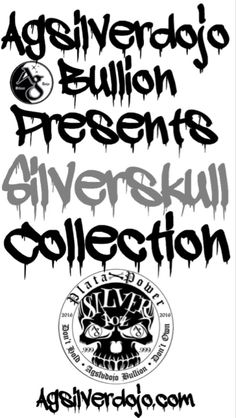 the logo for agilverdo bullion presents silverskul collection, which includes an image of a skull