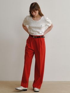 This product is a pair of Mato Pants, characterized by their wide-leg design and fluid drape, offering a combination of comfort and elegance. They are tailored to sit high on the waist, creating a sleek, elongated silhouette. The pleats at the front provide structure and a touch of classic tailoring, making them a versatile addition to both professional and casual wardrobes. - The wide-leg style allows for freedom of movement and an airy, relaxed feel, ideal for all-day wear.- A high-waisted cut with a secure closure ensures a flattering fit for a variety of body shapes.- Front pleats add a polished detail, enhancing the pants' overall sophistication.- Crafted with a lightweight fabric, these pants transition seamlessly between seasons and occasions. Viscose Wide Leg Pants For Work, Wide Leg Viscose Workwear Pants, High-waisted Viscose Wide Leg Pants For Work, Wide Leg Viscose Pants For Work, Formal Viscose Ankle-length Pants, Formal Ankle-length Viscose Pants, Viscose Wide Leg Ankle-length Work Pants, Viscose Ankle-length Wide Leg Work Pants, Viscose Wide Leg Ankle-length Pants For Work