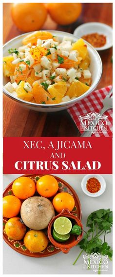 an image of citrus salad with oranges and cilantro on the side in a bowl