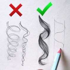 someone is drawing different hairs on paper with colored pencils and crayon markers