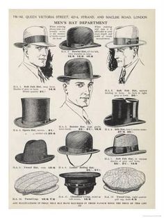 Giclee Print: Accessories Art Print : 24x18in 1920s Mens Hats, Types Of Hats For Women, Topi Vintage, Public Enemies, Fashion Advertisement, Tweed Cap, Fashion 60s, Mens Fashion Vintage, Mens Hats Fashion