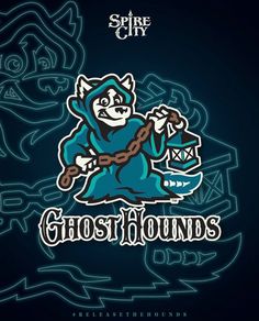 the ghost hounds logo on a dark background