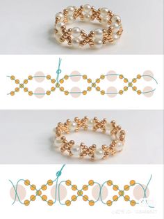 three different types of beaded bracelets