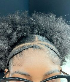 Plaited Hairstyles For Black Women Natural Hair, Cute Hairstyles For Natural 4c Hair, Two Cornrows With Puff, Braided Puff Hairstyles Black Women, Easy Braided Styles For Black Women, Cornrow Into Ponytail Natural Hair, Front Braid Hairstyles For Short Hair, 2 Braids With Puff Natural Hair, Two Braids 4c Hair