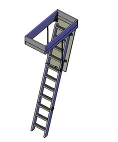 a ladder that is attached to the side of a building with an open door on top