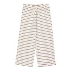 Stripes forever! We can't think of a more summer pattern. This light cream and iris blue stripes straight-leg style pant features a soft, elasticized waistband with drawcord. The main composition is pima cotton to make it more durable and to provide maximum comfort. Fabric: 96% Pima Cotton, 4% Elastane Made in Portugal Striped Cotton Sweatpants For Loungewear, Casual Striped Cotton Sweatpants, Straight Sweatpants, Style Pant, Summer Pattern, Tiny Cottons, Summer Patterns, Support Local, Light Cream