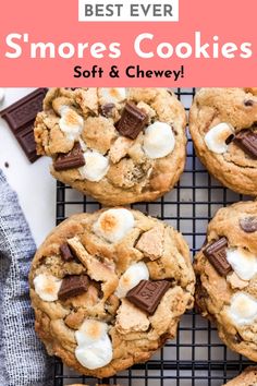 the best ever s'mores cookies soft and chewy