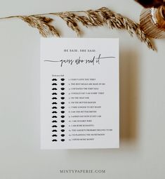 a printable wedding checklist on a white background with some dried flowers and leaves